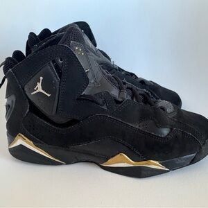 Jordan Tru Flight GS Black and Gold High-Top Sneakers size youth 5.5